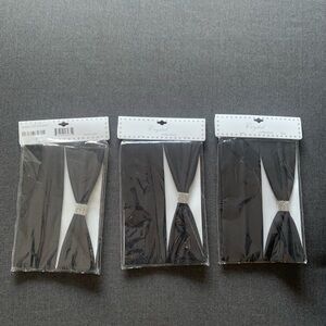 NWT 3 Lexy Rhinestone Headbands Crystal Collection W/ Silver Blings Black Color